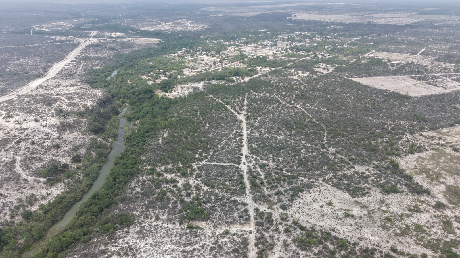 Vista aérea del Rancho La Maroma en Zaragoza, Coahuila